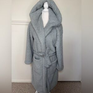 Pottery Barn Teen Soft Gray Teddy Robe size M/L